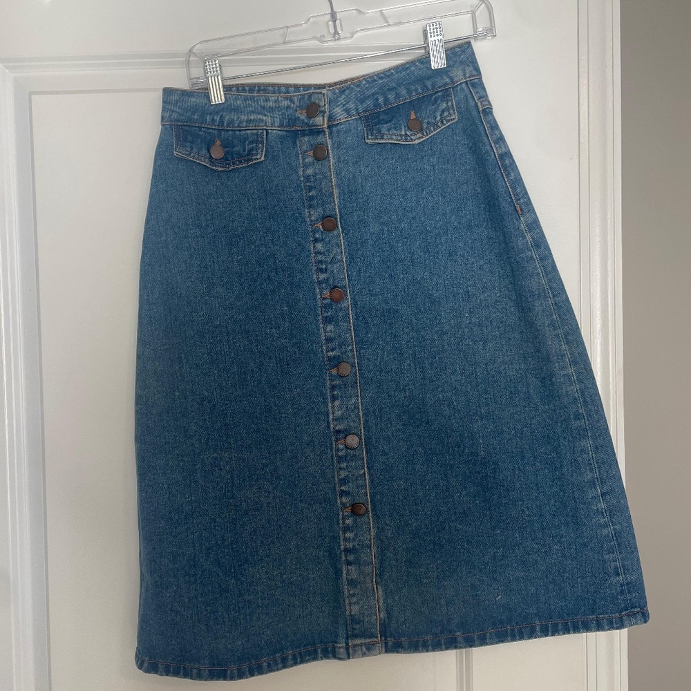 Zara Denim Midi Skirt